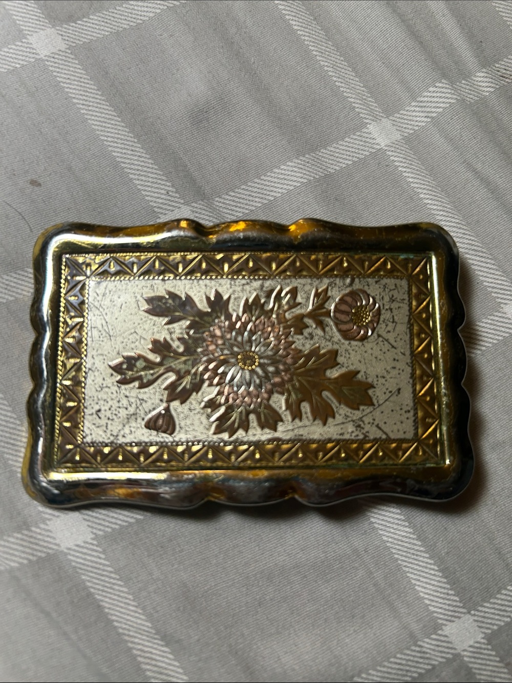 Rockmount Decorative Gold and Bronze Floral Belt Buckle
